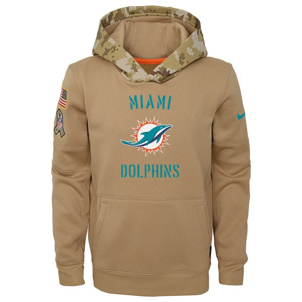 Youth Nike Miami Dolphins Khaki Fleece Hoodie