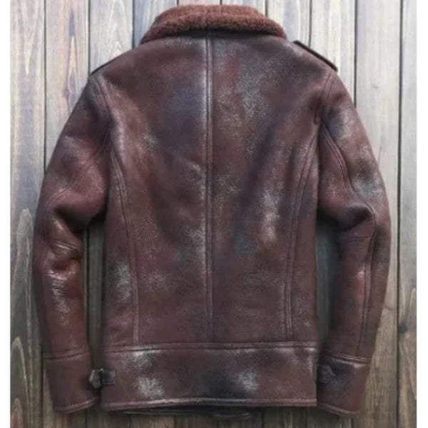 Aaron Burgundy Shearling Jacket