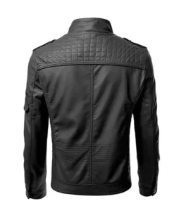 Black Quilted Leather Jacket