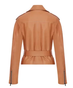 Tan Brown Biker Leather Jackets for women