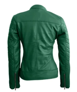 Green Quilted Leather Jacket