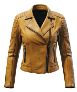 Brown Leather Biker Jacket